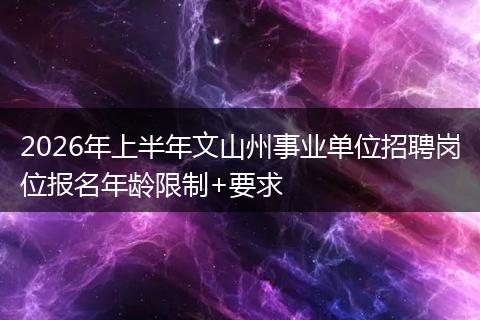 2026年上半年文山州事业单位招聘岗位报名年龄限制+要求