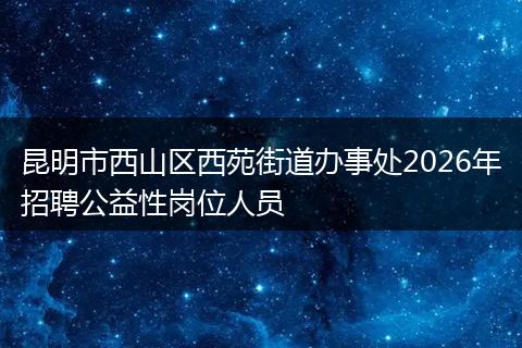昆明市西山区西苑街道办事处2026年招聘公益性岗位人员