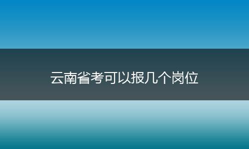 云南省考可以报几个岗位
