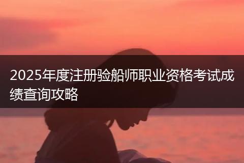 2025年度注册验船师职业资格考试成绩查询攻略