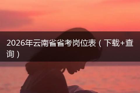 2026年云南省省考岗位表（下载+查询）