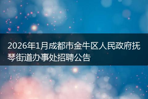 2026年1月成都市金牛区人民政府抚琴街道办事处招聘公告