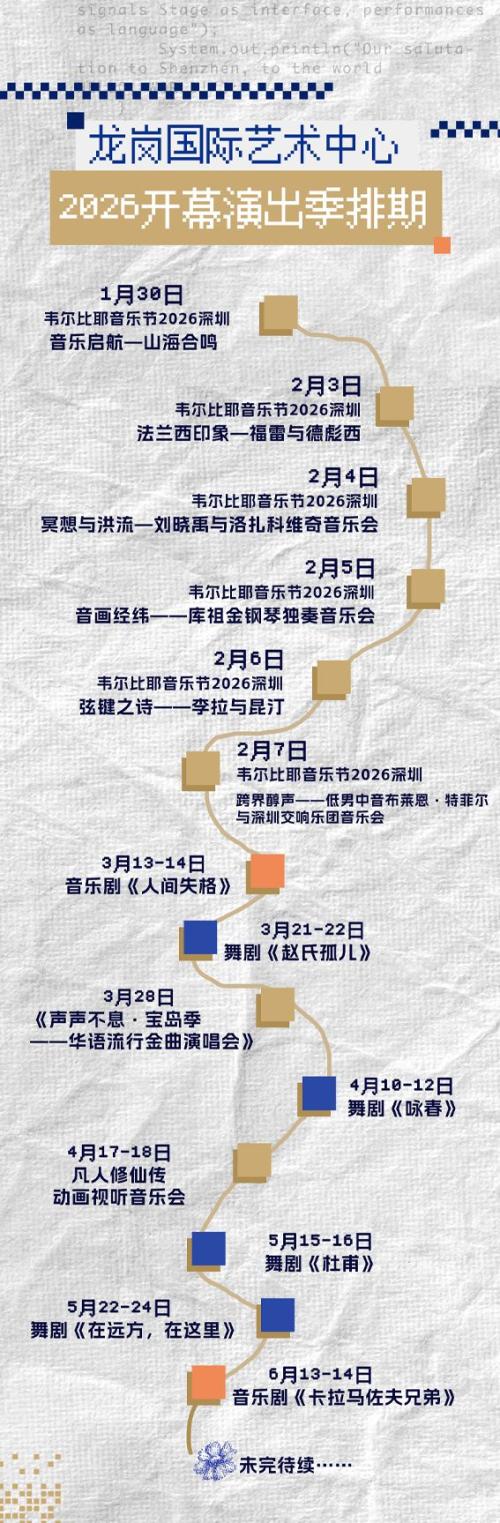 龙岗国际艺术中心2026年1月30日下午启幕