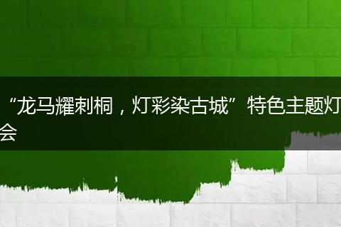 “龙马耀刺桐，灯彩染古城”特色主题灯会