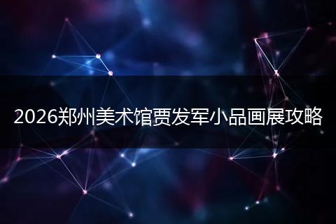 2026郑州美术馆贾发军小品画展攻略
