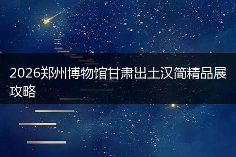 2026郑州博物馆甘肃出土汉简精品展攻略