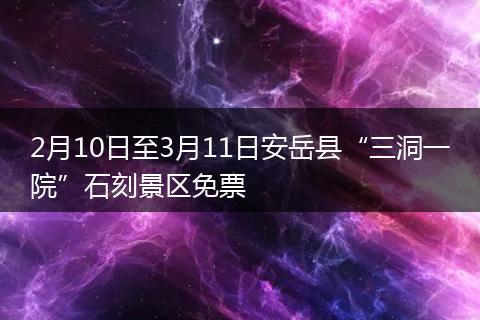 2月10日至3月11日安岳县“三洞一院”石刻景区免票