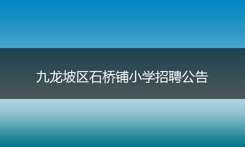 九龙坡区石桥铺小学招聘公告