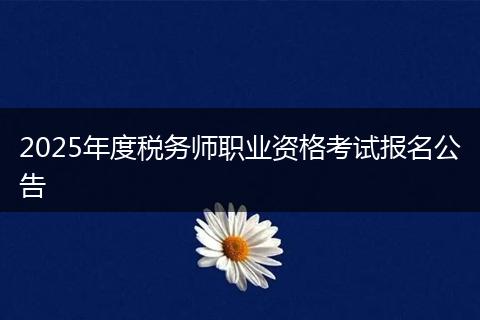 2025年度税务师职业资格考试报名公告