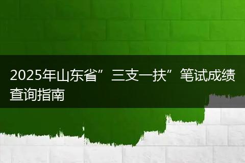 2025年山东省”三支一扶”笔试成绩查询指南