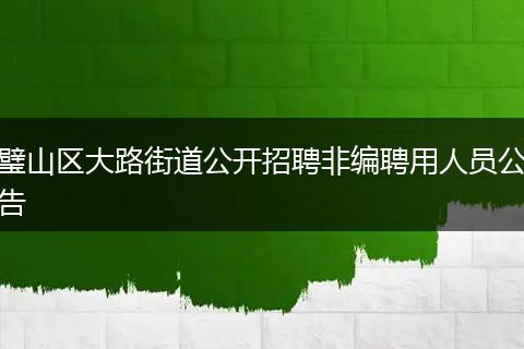 璧山区大路街道公开招聘非编聘用人员公告