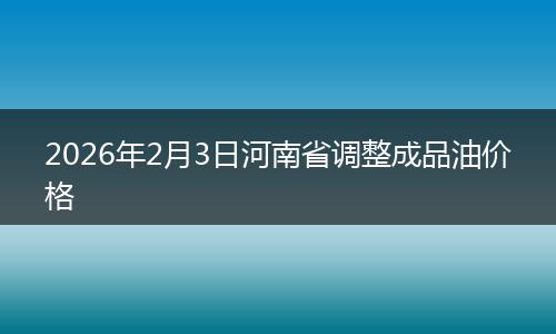 2026年2月3日河南省调整成品油价格