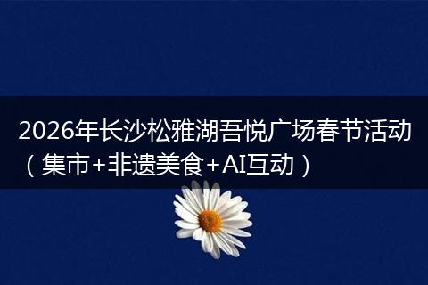2026年长沙松雅湖吾悦广场春节活动（集市+非遗美食+AI互动）