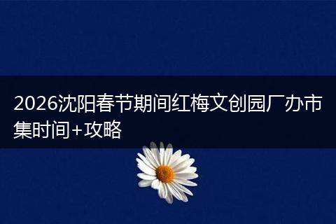 2026沈阳春节期间红梅文创园厂办市集时间+攻略