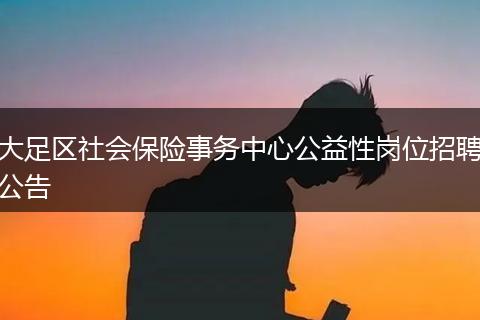 大足区社会保险事务中心公益性岗位招聘公告
