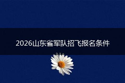 2026山东省军队招飞报名条件