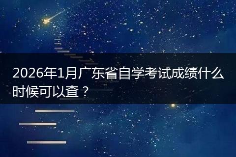 2026年1月广东省自学考试成绩什么时候可以查？