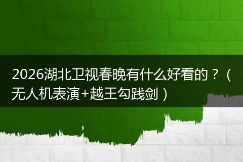 2026湖北卫视春晚有什么好看的？（无人机表演+越王勾践剑）