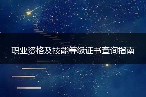 职业资格及技能等级证书查询指南