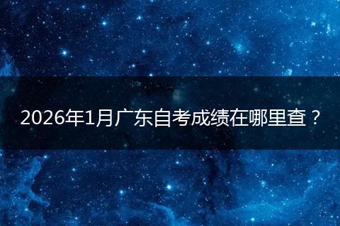 2026年1月广东自考成绩在哪里查？