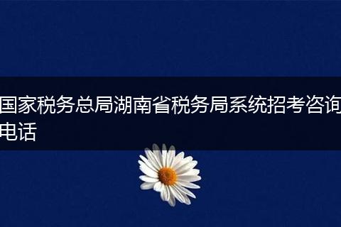 国家税务总局湖南省税务局系统招考咨询电话