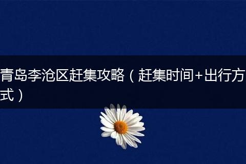 青岛李沧区赶集攻略（赶集时间+出行方式）
