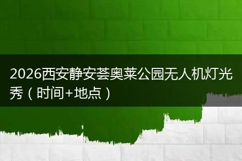 2026西安静安荟奥莱公园无人机灯光秀（时间+地点）