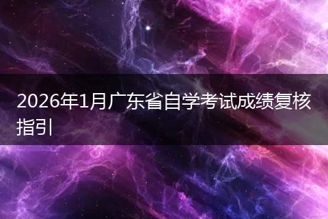 2026年1月广东省自学考试成绩复核指引