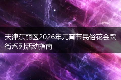 天津东丽区2026年元宵节民俗花会踩街系列活动指南
