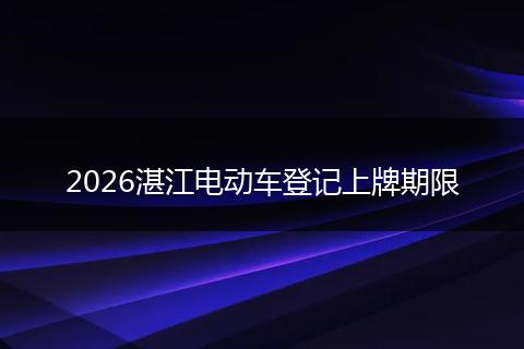 2026湛江电动车登记上牌期限