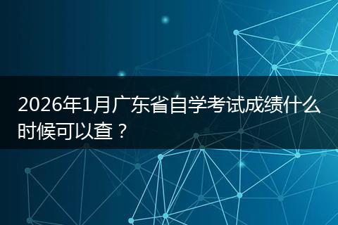 2026年1月广东省自学考试成绩什么时候可以查？