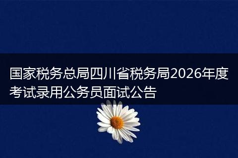 国家税务总局四川省税务局2026年度考试录用公务员面试公告