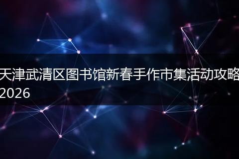 天津武清区图书馆新春手作市集活动攻略2026