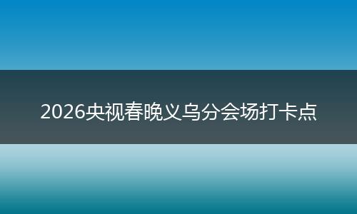 2026央视春晚义乌分会场打卡点
