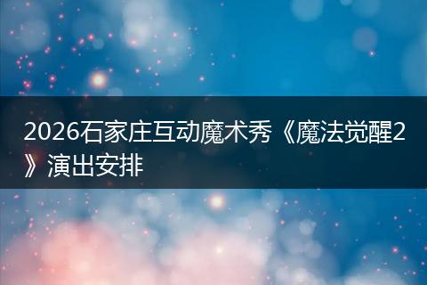 2026石家庄互动魔术秀《魔法觉醒2》演出安排