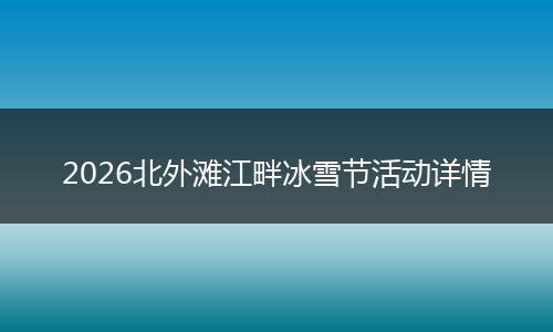 2026北外滩江畔冰雪节活动详情