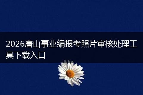 2026唐山事业编报考照片审核处理工具下载入口
