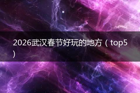 2026武汉春节好玩的地方（top5)