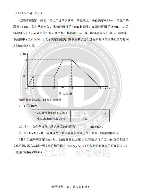 天津2024中考真题试卷及答案