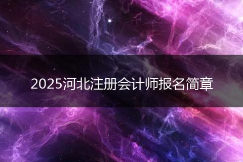 2025河北注册会计师报名简章