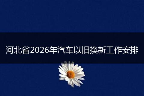 河北省2026年汽车以旧换新工作安排