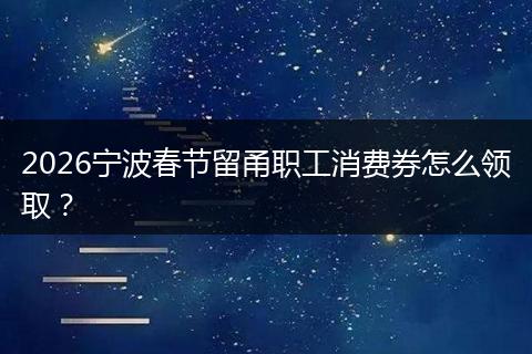2026宁波春节留甬职工消费券怎么领取？