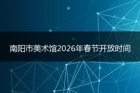 南阳市美术馆2026年春节开放时间