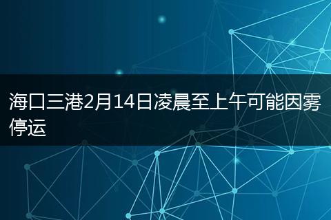 海口三港2月14日凌晨至上午可能因雾停运