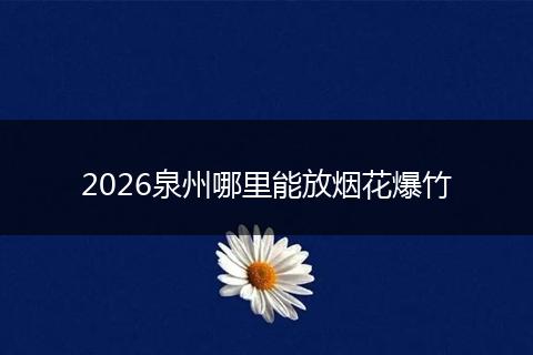 2026泉州哪里能放烟花爆竹