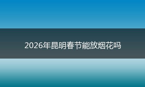 2026年昆明春节能放烟花吗