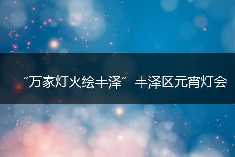 “万家灯火绘丰泽”丰泽区元宵灯会