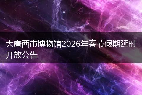 大唐西市博物馆2026年春节假期延时开放公告
