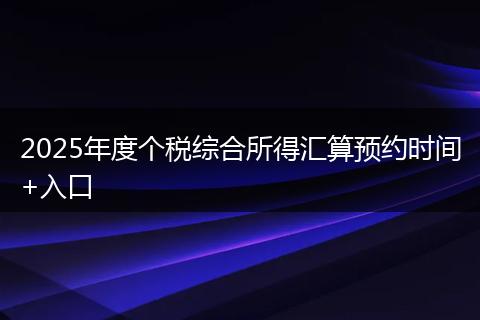 2025年度个税综合所得汇算预约时间+入口