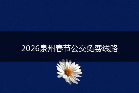 2026泉州春节公交免费线路